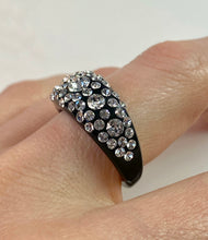 Black Acrylic Ring With Crystals