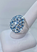 Blue Crystal Lucite Ring In Clear