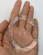Acrylic Cuff Bracelet With Blue Crystal Elements