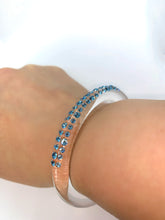 Acrylic Cuff Bracelet With Blue Crystal Elements