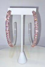 Oversized Acrylic Hoop Earrings With Pink Crystals