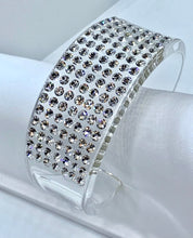 Clear Acrylic Statement Cuff Bracelet With Crystal Rhinestones