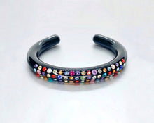 Multi Colored Acrylic Cuff Bracelet In Black