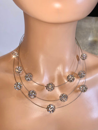 Monroe Crystal Ball Floating Necklace