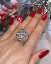 Clear Acrylic Dome Ring With Crystal Rhinestones